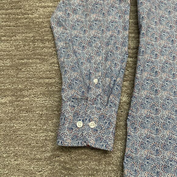 Wrangler George Strait Shirt Mens Large Blue Pink Paisley Western Cowboy Rodeo - Picture 5 of 13